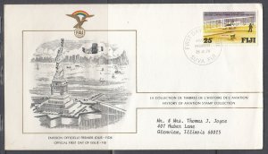 Fiji Scott 387 FEI FDC - Kingsford-Smith Flight, 50th Anniv. 