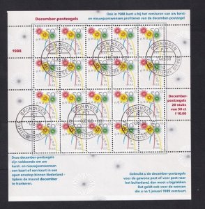 Netherlands   #739  cancelled  1988 sheet Christmas