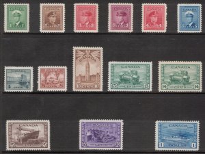 CANADA 1942-43 War Issue; Scott 249-62; MNH