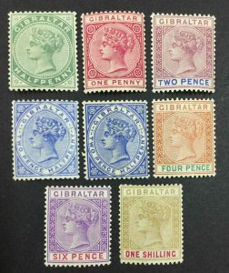 MOMEN: GIBRALTAR SG #39-45 1898 MINT OG H £260 LOT #64357