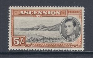 Ascension Sc 48a MLH. 1944 5sh KGVI & Long Beach, perf 13½, F-VF