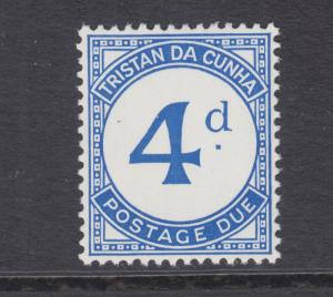 Tristan da Cunha SG D4a MLH. 1957 4p Postage due with broken d, fresh, VLH