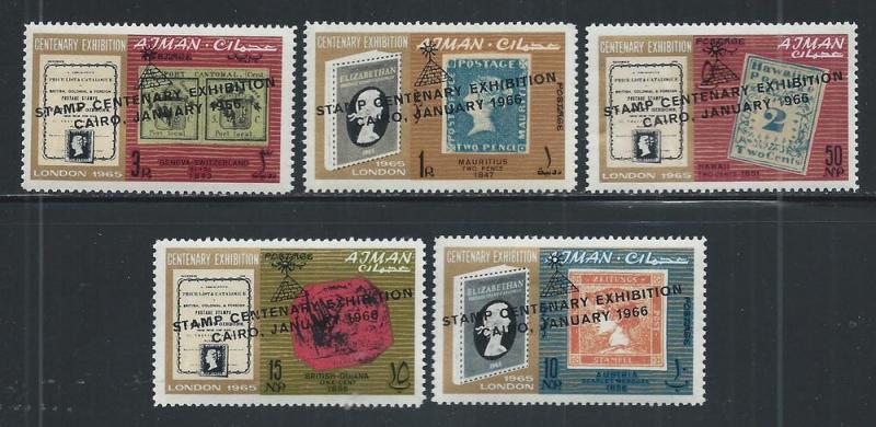 AJMAN STANLEY GIBBONS # 73-7 FVF/MNH 1966