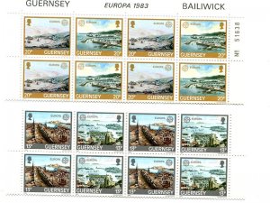 Guernsey   1983 . Mint  strips of 4 sets VF NH