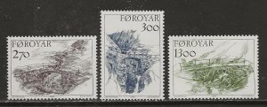 Faroe Islands Scott catalog # 149-151 Mint NH