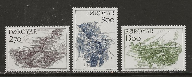 Faroe Islands Scott catalog # 149-151 Mint NH