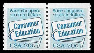 PCBstamps  US #2005 Coil Pair 40c(2x20c)Consumer Education, MNH, (24)