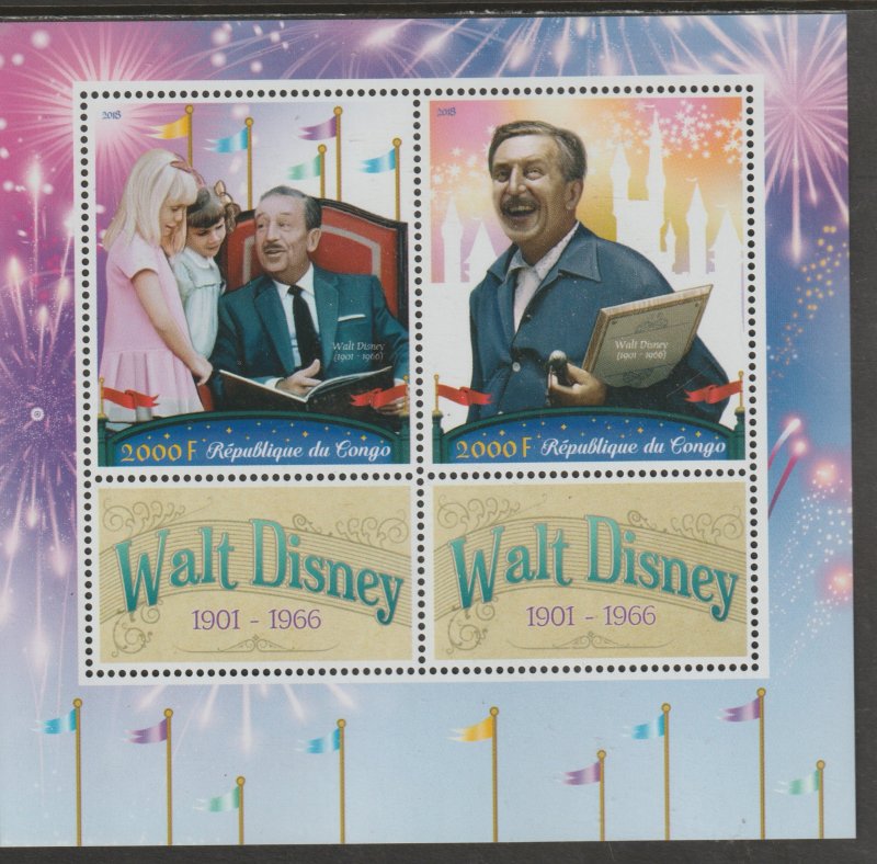 WALT DISNEY  sheet containing two values mnh