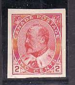 Canada-Sc#90a- id1660-unused hinged 2c carmine Imperforate KEVII-1903-     