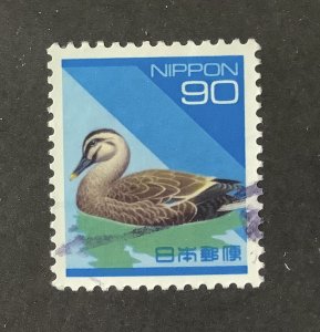 Japan 1994  Scott 2162  used - 90y, bird , Spotbill duck