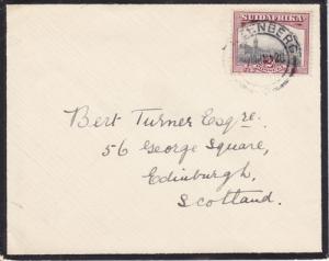 South Africa Sc 26b on 1928 Mourning Cover to Scotland