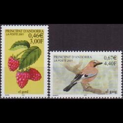 ANDORRA FR. 2001 - Scott# 537-8 Nature-Bird Set of 2 NH