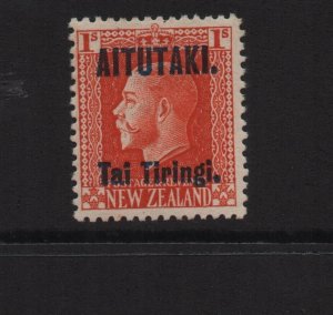 Aitutaki 1917 SG14 1 shilling 14x13.5 perf  mounted mint