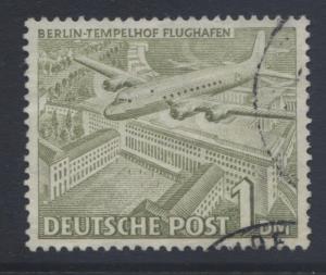 Germany-Occupation- Scott 9N57 -Buildings -1949- VFU -Single 1m Stamp-Lot 1