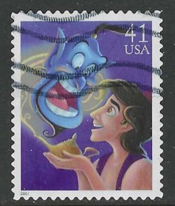 USA 2007 41c Aladdin and Genie ART OF DISNEY MAGIC Sc 4195 VFU