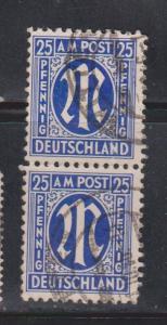 GERMANY Scott # 3N13 Used Pair - American & British Occupation