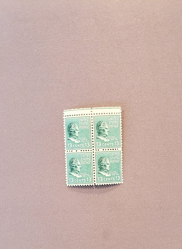 818, Filmore, Block of 4, Mint OGNH, CV $11.00