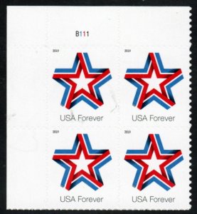 SC# 5361 - (55c) - Star Ribbon - MNH plate block/4