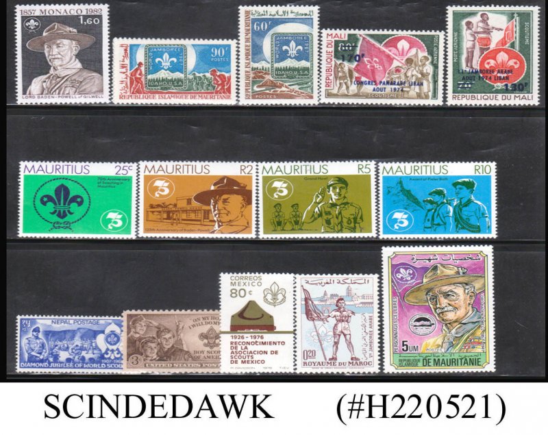 SELECTED STAMPS OF SCOUTING FROM DIFFERENT COUNTRIES 14V MNH