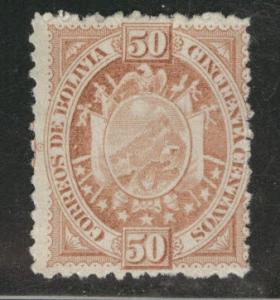 Bolivia Scott 45 MNG perf 14 stamp on thin paper