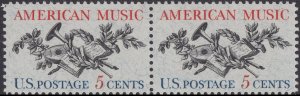 US 1252 American Music 5c horz pair MNH 1964