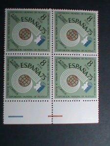 ​SPAIN-1974 SC#1803 ESPANA'75 INTERNATIONAL STAMP SHOW-MADRID MNH BLOCK OF 4