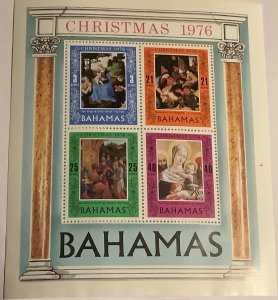 BAHAMAS 1976. Christmas. Paintings. MiniSheet.Yv# BF18. NHM