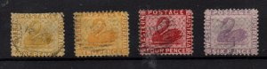 Western Australia 1883 Swans Perf 12 fine used SG82-85 WS36319