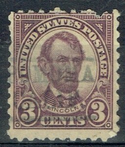 1923 3c LINCOLN precancel ERROR f/ PAMONA CA. (584-L-1HS) TOWN reads PAMOMA!