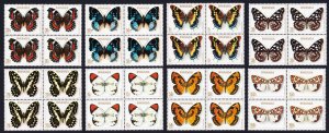 Rwanda Butterflies 8v Blocks of 4 1979 MNH SC#905-912 SG#911-918