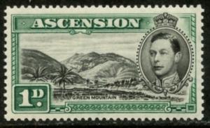 ASCENSION Sc#41 SG#39 1938 black and green GREEN MOUNTAIN Mint OG LH