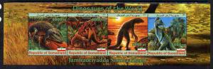 Somaliland 2011 Dinosaurs perf sheetlet containing 4 valu...