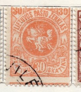 Lithuania 1918 Early Issue Fine Used 30sk. 118902