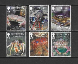 GUERNSEY #1260-5 CRABS MNH