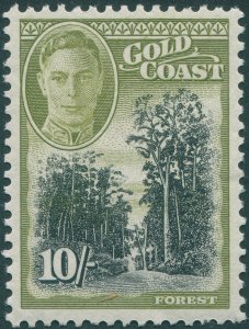 Gold Coast 1948 10s black & sage-green SG146 unused