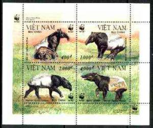 Vietnam 1995 WWF Malayan Tapir m/sheet containing set of ...