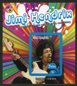 PALAU NEVER BEFORE OFFERED RARE JIMI HENDRIX SOUVENIR SHEET IMPERFORATE MINT NH