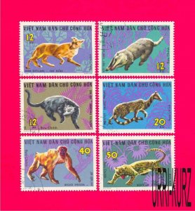 VIETNAM 1967 Nature Fauna Wild Animals 6v Sc455-460 Mi475-480 CTO VF NH OG