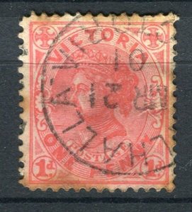 AUSTRALIA; VICTORIA 1890s classic QV issue used 1d. fair Postmark  