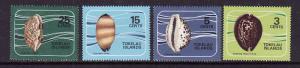 Tokelau-Sc#41-4-unused NH set-Cowrie Shells-Marine Life-1974-