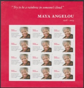 US 4979a Modern Imperf Maya Angelou Sheet