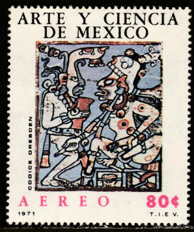 MEXICO C380, MAYAN DRAWINGS ART AND SCIENCE. MINT, NH. F-VF.