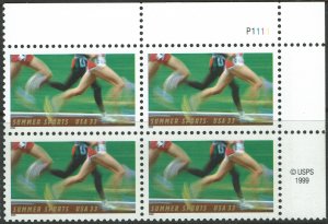 United States #3397 Plate Block MNH - Summer Sports (2000)