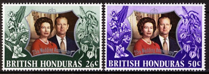 British Honduras SC#306-307 Royal Silver Wedding (1972) MNH