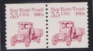 2125 Star Route Truck F-VF MNH transportaion coil pair