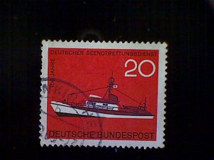 Germany, Scott #929, used (o), 1965, Sea Rescue Ship, 20pfs, red and black