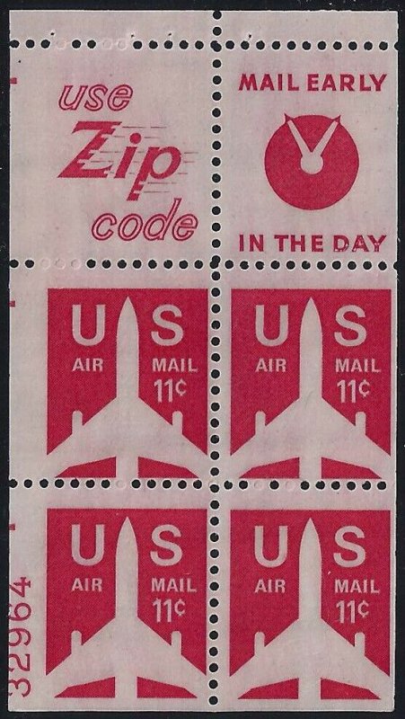 C78a Miscut Error / EFO Booklet Pane With 85-90% Pl#32964 Mint NH