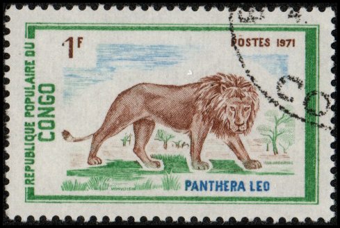 Congo Republic 268 - Cto - 1fr African Lion (1972) (2) +