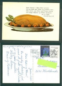 Denmark. 1984 Christmas Card. Seal + 270 Ore. Koge. Goose With Browned Potatoes.