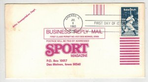 1983 BASEBALL BABE RUTH NY YANKEES 2046 FDC UNLISTED SPORT MAGAZINE